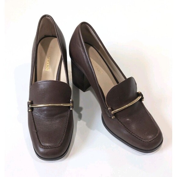ENZO Angiolini Womens Brown Leather Loafer Size 8.5 M - Picture 1 of 6